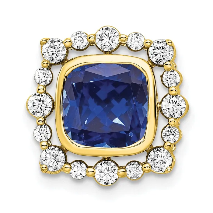 14K Yellow Gold Lab Grown Real Diamond SI1SI2 G H I Lab Crtd Sapphire Square Pendant Goldia PreStyled Sets 14K Yellow Gold Lab Grown Real Diamond SI1SI2 G H I Lab Crtd Sapphire Square Pendant Goldia PreStyled Sets