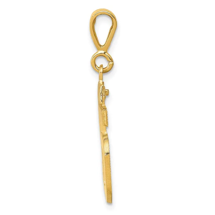 14k Yellow Gold Medium Polished Number 55 Charm Goldia Charm Necklaces