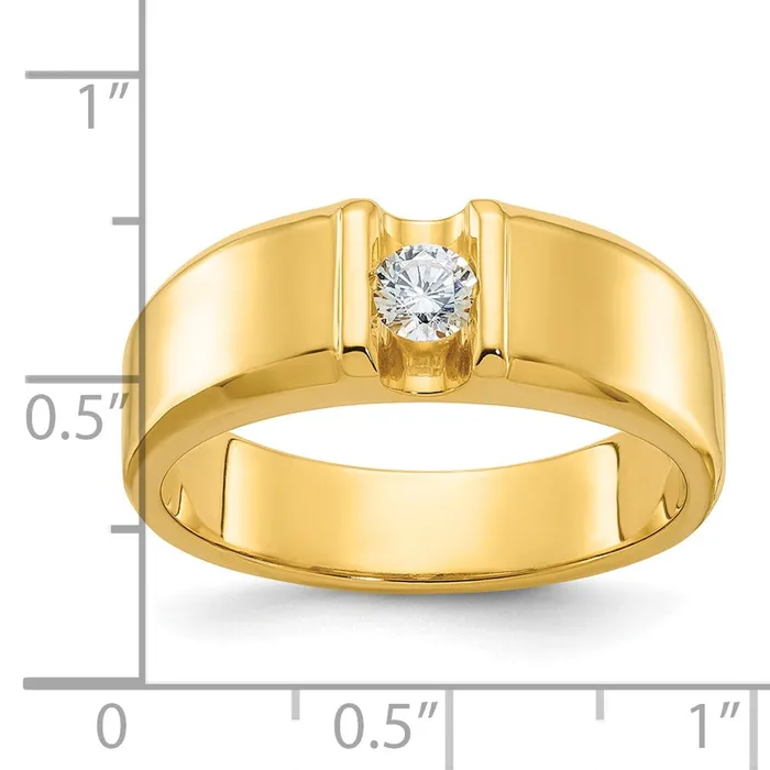 14k Yellow Gold Mens 14 carat Diamond Complete Ring Goldia Rings