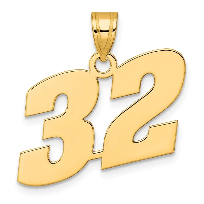 14k Yellow Gold Polished Block Number 32 Pendant Goldia PreStyled Sets