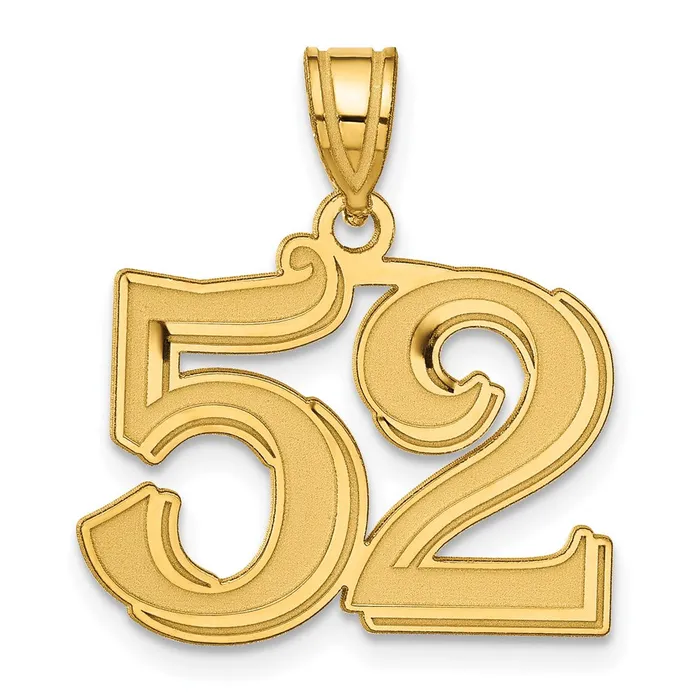 14k Yellow Gold Polished Etched Number 52 Pendant Goldia PreStyled Sets