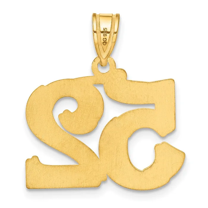 14k Yellow Gold Polished Etched Number 52 Pendant Goldia PreStyled Sets