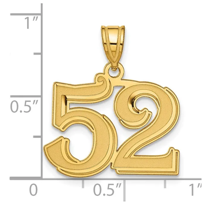 14k Yellow Gold Polished Etched Number 52 Pendant Goldia PreStyled Sets