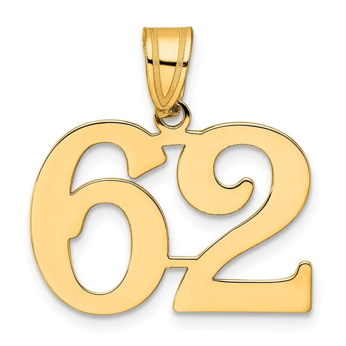 14k Yellow Gold Polished Number 62 Pendant Goldia PreStyled Sets