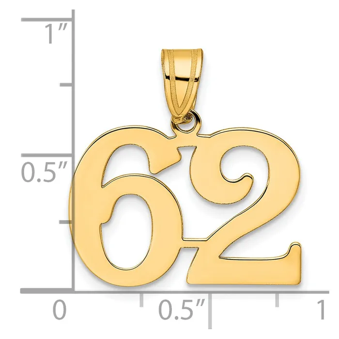 14k Yellow Gold Polished Number 62 Pendant Goldia PreStyled Sets