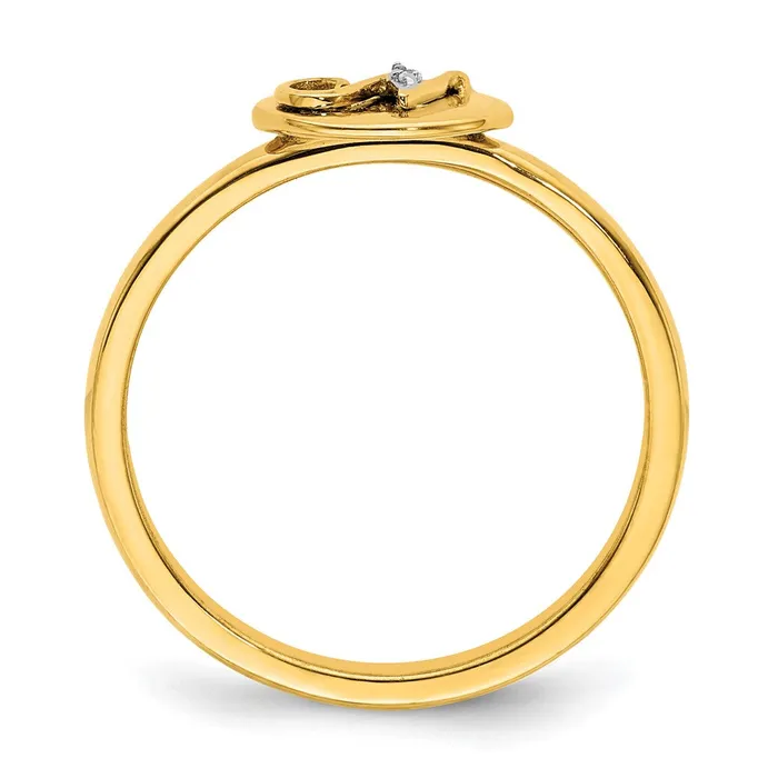 14k Yellow Gold Real Diamond Initial N Ring Goldiacom Rings