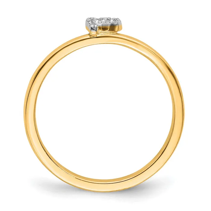 14k Yellow Gold Real Diamond Initial P Ring Goldiacom Rings