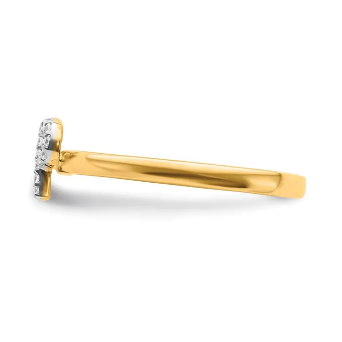 14k Yellow Gold Real Diamond Initial P Ring Goldiacom Rings