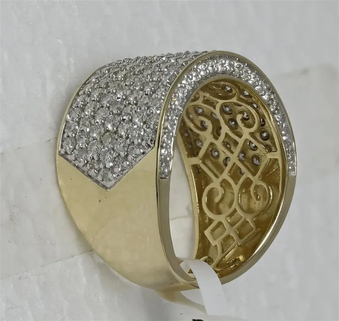 14k Yellow Gold Round Diamond Pave Band Ring 315 Cttw gndatlanta Rings
