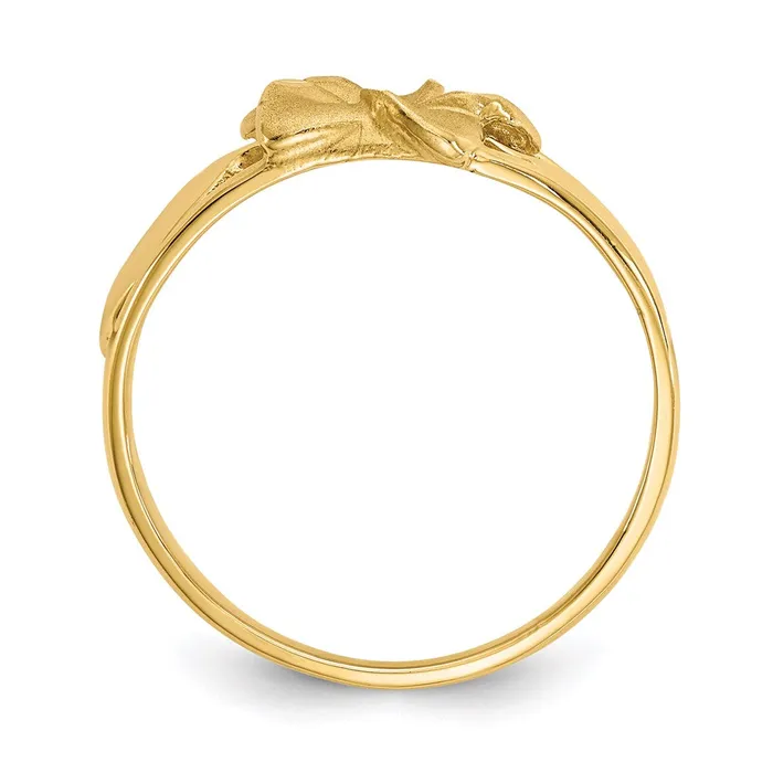 14K Yellow Gold Satin u0026 DiamondCut Plumeria Ring Goldia Rings