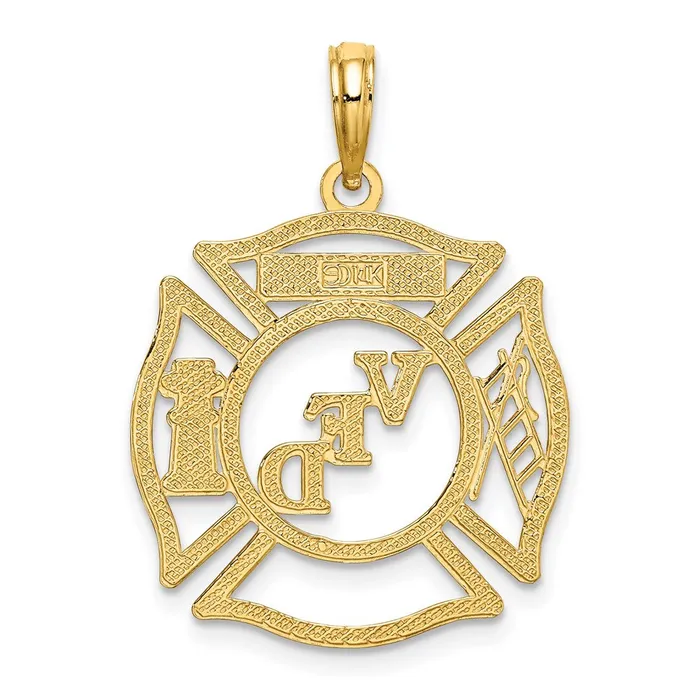 14k Yellow Gold VFD Member Shield Charm Goldia Charm Necklaces