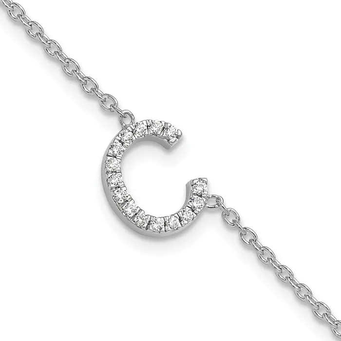 14KW Natural Diamond Sideways Letter C w 1in ext Bracelet goldiaca Bracelets 14KW Natural Diamond Sideways Letter C w 1in ext Bracelet goldiaca Bracelets