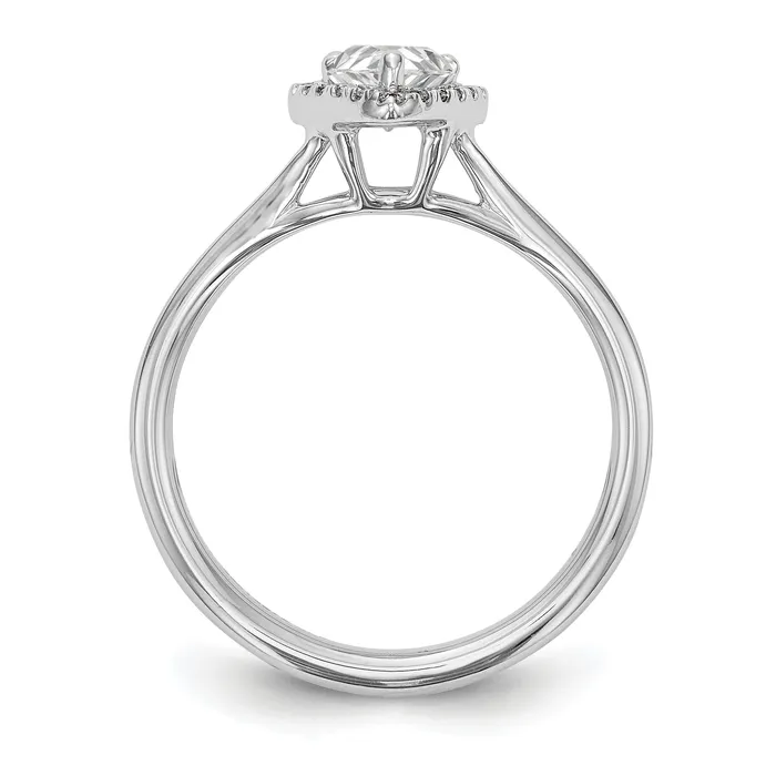 14kw Pear Halo Simulated Diamond Split Shank Engagement Ring Goldiacom Rings