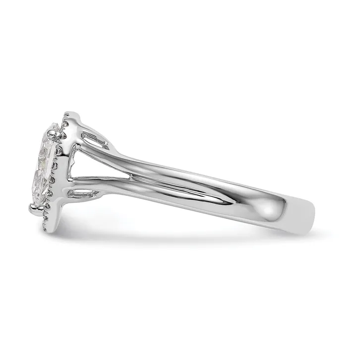 14kw Pear Halo Simulated Diamond Split Shank Engagement Ring Goldiacom Rings