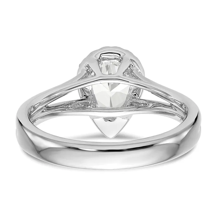 14kw Pear Halo Simulated Diamond Split Shank Engagement Ring Goldiacom Rings