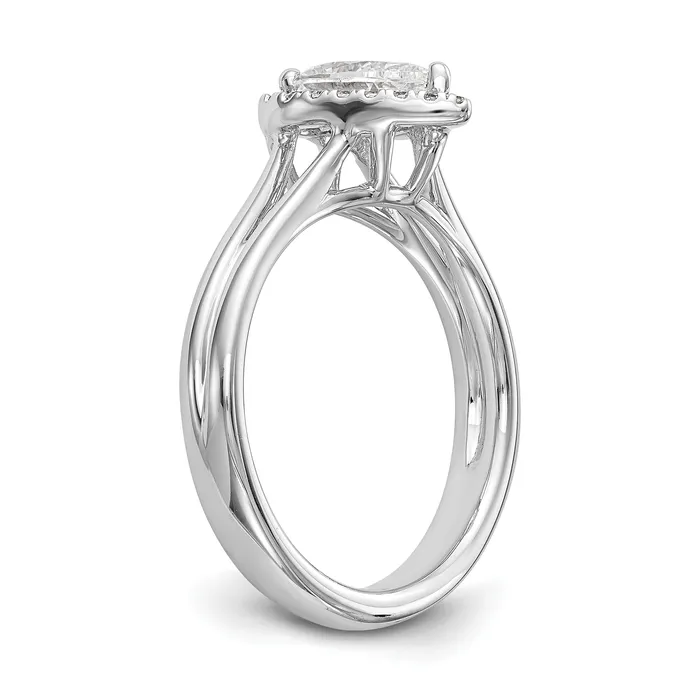 14kw Pear Halo Simulated Diamond Split Shank Engagement Ring Goldiacom Rings