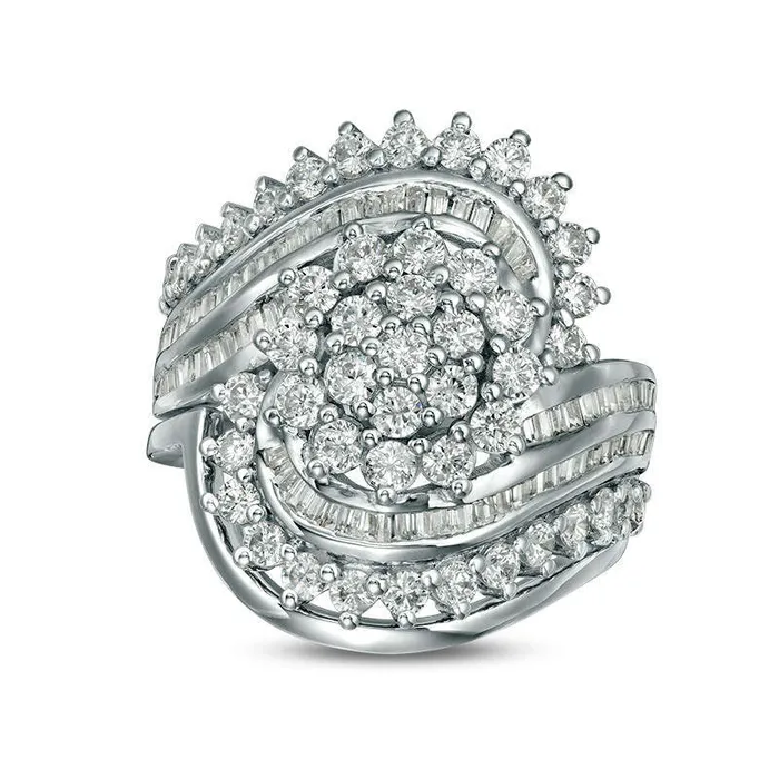 20 CT TW Composite Natural Diamond MultiRow Bypass Bridal Engagement Ring Set in Solid 10K White Gold Goldia Rings 20 CT TW Composite Natural Diamond MultiRow Bypass Bridal Engagement Ring Set in Solid 10K White Gold Goldia Rings