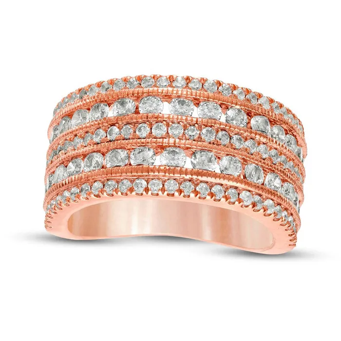 20 CT TW Natural Diamond MultiRow Antique VintageStyle Engagement Ring in Solid 10K Rose Gold Goldia Rings 20 CT TW Natural Diamond MultiRow Antique VintageStyle Engagement Ring in Solid 10K Rose Gold Goldia Rings