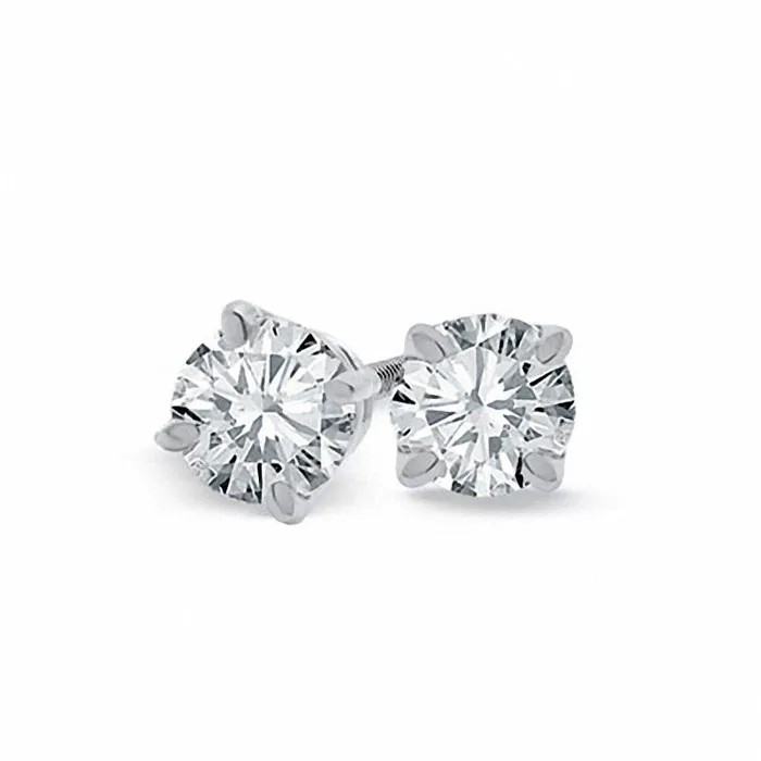 2 CT TW Certified Diamond Solitaire Stud Earrings in 18K White Gold IVS2 Goldia Earrings 2 CT TW Certified Diamond Solitaire Stud Earrings in 18K White Gold IVS2 Goldia Earrings