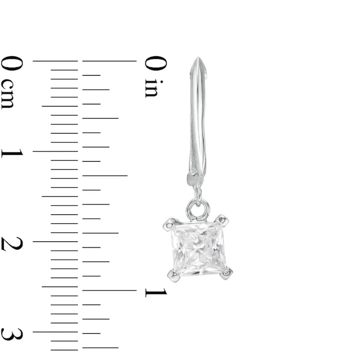 2 CT TW Certified PrincessCut Diamond Solitaire Drop Hoop Earrings in 14K White Gold IVS2 Goldia Earrings 2 CT TW Certified PrincessCut Diamond Solitaire Drop Hoop Earrings in 14K White Gold IVS2 Goldia Earrings