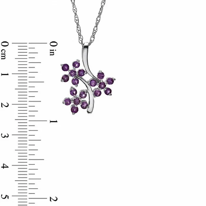 Amethyst Flower Pendant in Sterling Silver Goldia Necklaces Amethyst Flower Pendant in Sterling Silver Goldia Necklaces