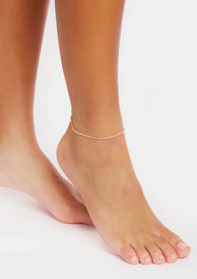 Bracelets Goldia 30 ct tw Classic FourProng Natural Diamond Tennis Anklet in 10K White Gold
