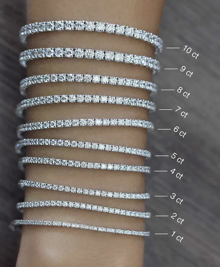 Bracelets Goldia 34 ct tw Classic FourProng Natural Diamond Tennis Bracelet in 14K White Gold