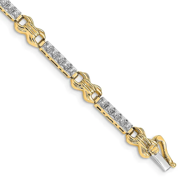 Bracelets goldiaca 14k Twotone Natural Diamond Bracelet