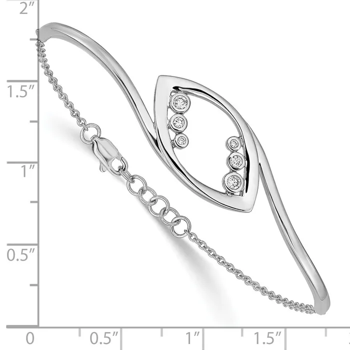 Bracelets goldiaca 14k White Gold Fancy Round Natural Diamond 7in w5in ext Bracelet