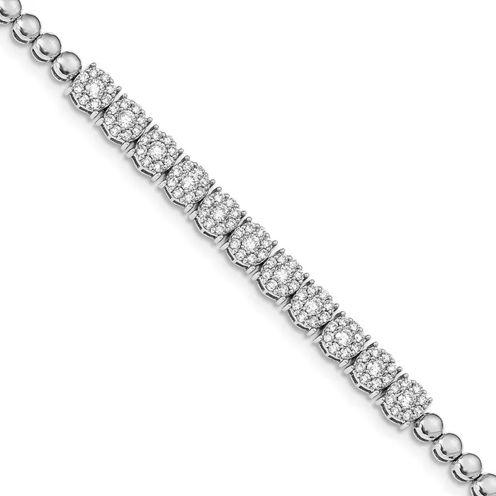 Bracelets goldiaca 14k White Gold Graduated Bead Natural Diamond Bracelet Bracelets goldiaca 14k White Gold Graduated Bead Natural Diamond Bracelet