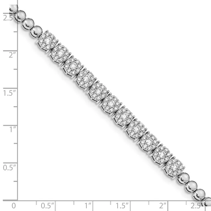Bracelets goldiaca 14k White Gold Graduated Bead Natural Diamond Bracelet