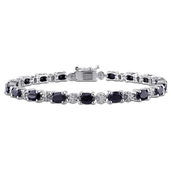 Bracelets JMS always Original AMOUR Diamond and 11 16 CT TGW Black Sapphire Bracelet In Sterling Silver Bracelets JMS always Original AMOUR Diamond and 11 16 CT TGW Black Sapphire Bracelet In Sterling Silver