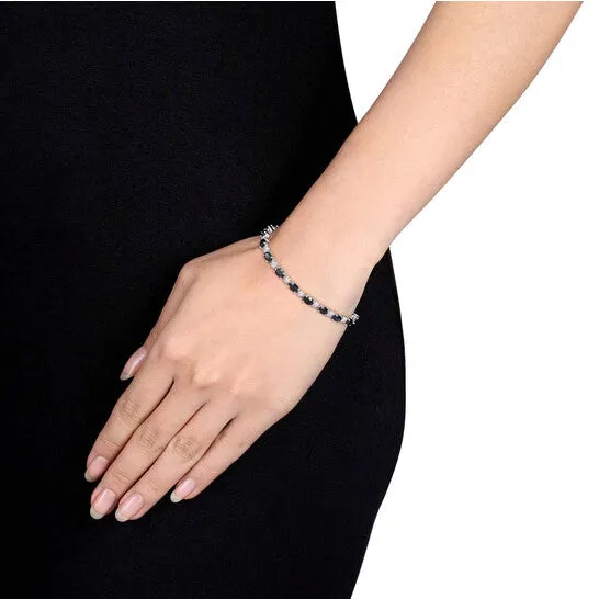 Bracelets JMS always Original AMOUR Diamond and 11 16 CT TGW Black Sapphire Bracelet In Sterling Silver Bracelets JMS always Original AMOUR Diamond and 11 16 CT TGW Black Sapphire Bracelet In Sterling Silver