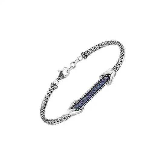 Bracelets JMS always Original John Hardy Asli Link ID Bracelet with Blue Sapphire BBS905704BSPXM