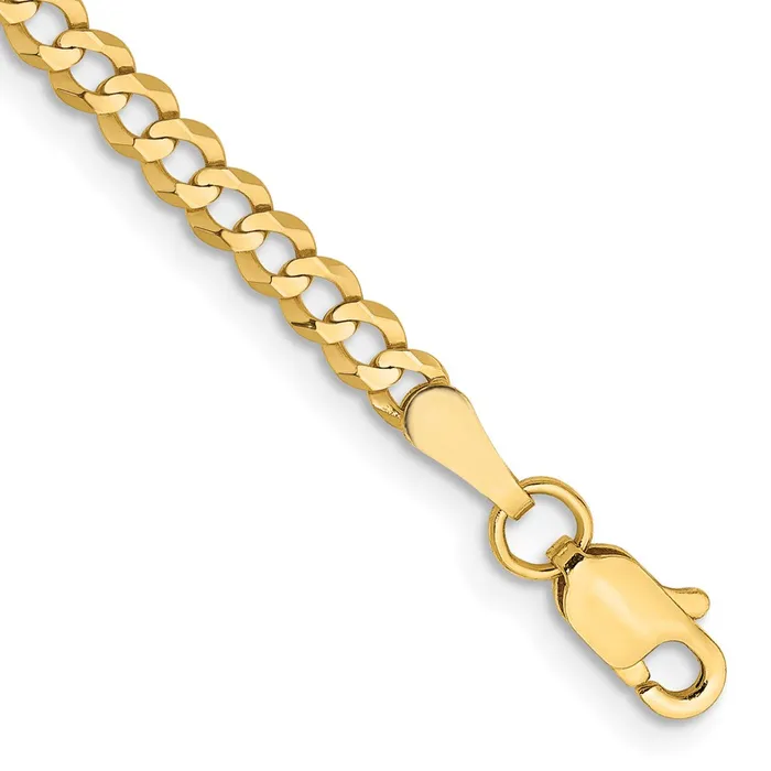 Bracelets MDS 14K Yellow Gold 7 inch 31mm Lightweight Flat Cuban with Lobster Clasp Bracelet Bracelets MDS 14K Yellow Gold 7 inch 31mm Lightweight Flat Cuban with Lobster Clasp Bracelet