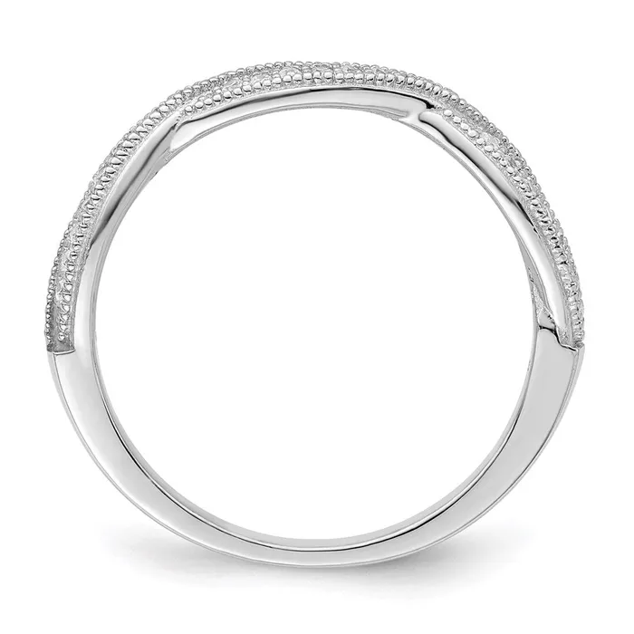 Brilliant Embers Sterling Silver Rhodiumplated 48 Stone Criss Cross Micro Pav CZ Polished Ring Goldia Rings