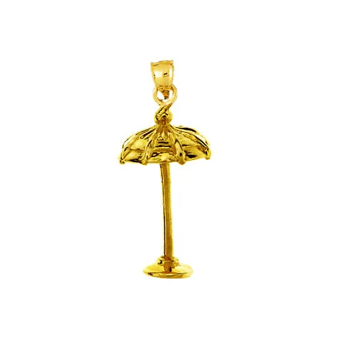 Charm Necklaces 14K Gold 3D Beach Umbrella Charm Goldia