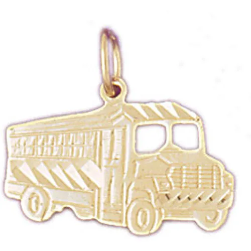 Charm Necklaces 14K Gold School Bus Charm Goldia