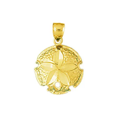 Charm Necklaces 14K Gold Seashell Sand Dollar Mini Charm Goldia