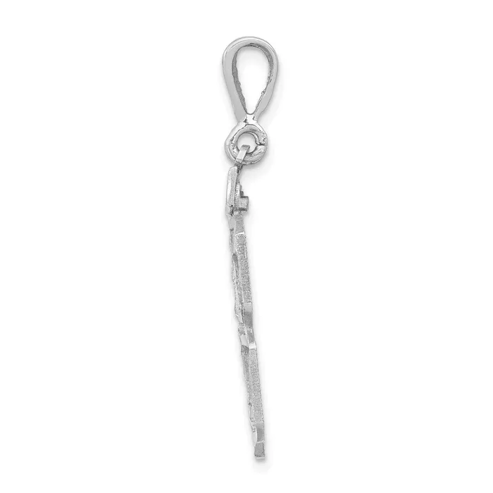 Charm Necklaces 14k White Goldw Small Brushed Diamondcut Number 78 Charm Goldia