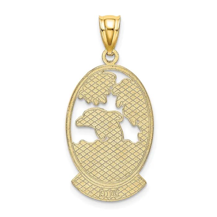 Charm Necklaces 14k Yellow Gold AVALON w Dolphin Sunset Charm Goldia