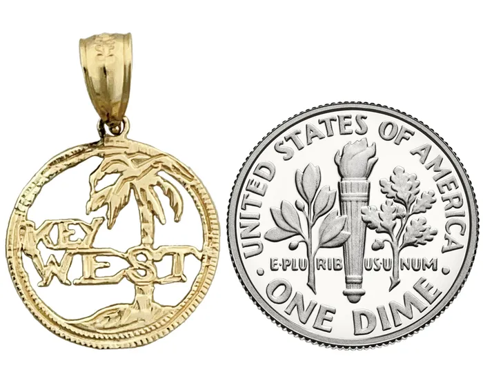 Charm Necklaces Goldia 14K Gold Key West Island Charm