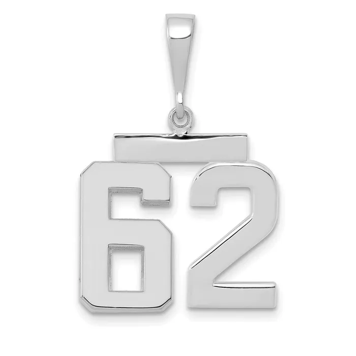 Charm Necklaces Goldia 14k White Goldw Medium Polished Number 62 Charm