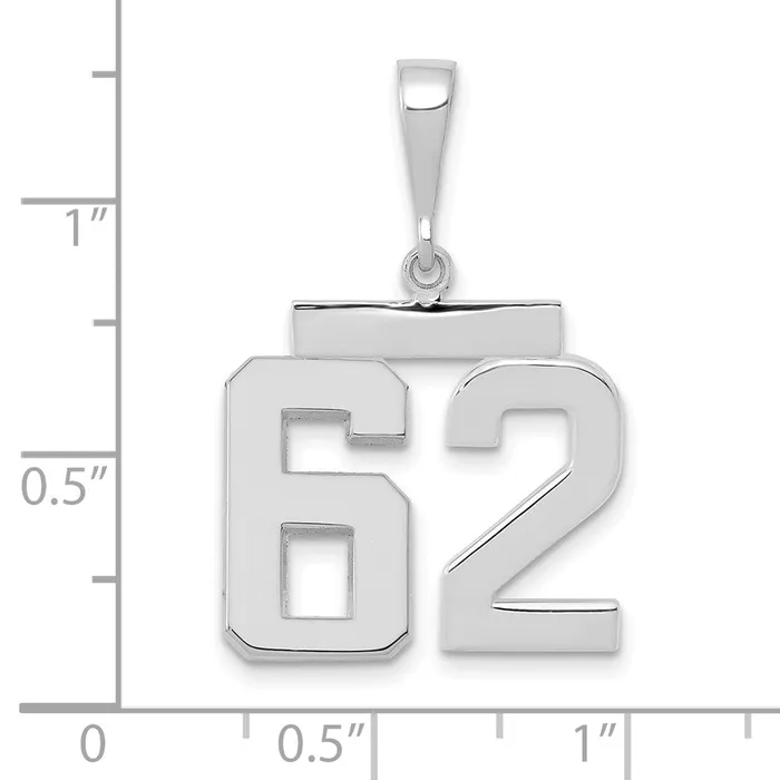 Charm Necklaces Goldia 14k White Goldw Medium Polished Number 62 Charm