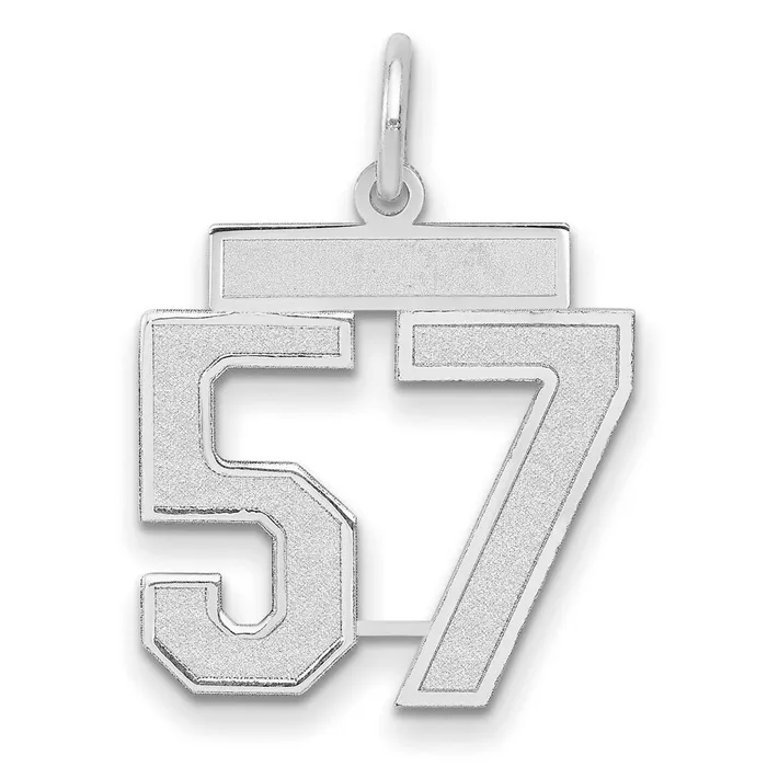 Charm Necklaces Goldia 14k White Goldw Medium Satin Number 57 Charm