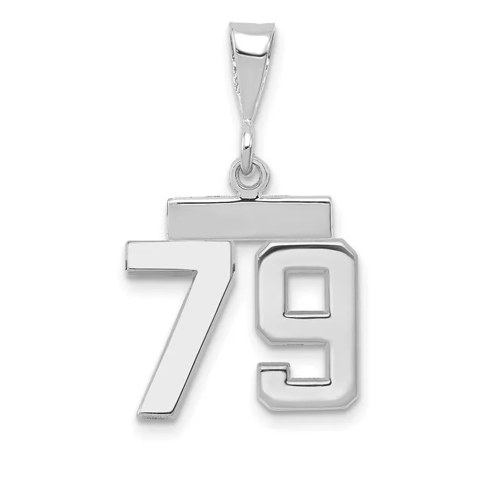Charm Necklaces Goldia 14k White Goldw Small Polished Number 79 Charm