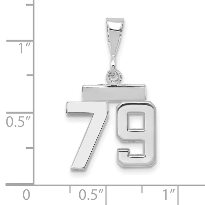 Charm Necklaces Goldia 14k White Goldw Small Polished Number 79 Charm