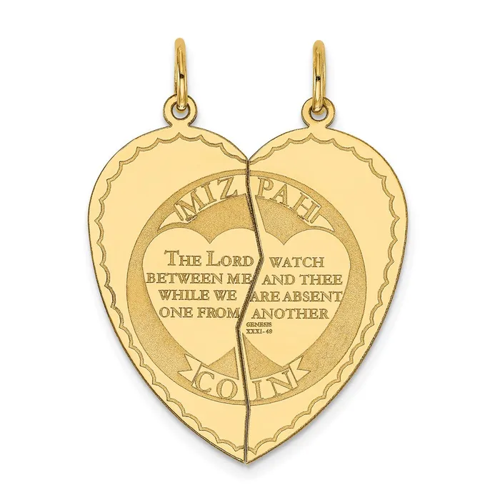Charm Necklaces Goldia 14k Yellow Gold 2piece Mizpah Charm