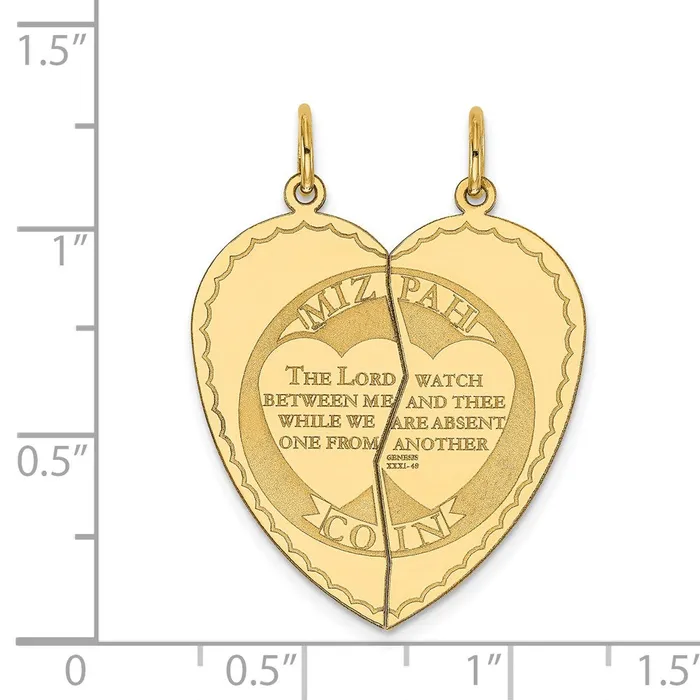 Charm Necklaces Goldia 14k Yellow Gold 2piece Mizpah Charm