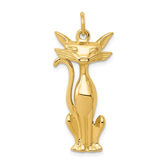Charm Necklaces Goldia 14k Yellow Gold Cat Charm